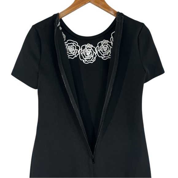 Karl Lagerfeld Paris Women's Cutout Rosette-Trim Dress in Black and White Size 2 - Picture 9 of 10